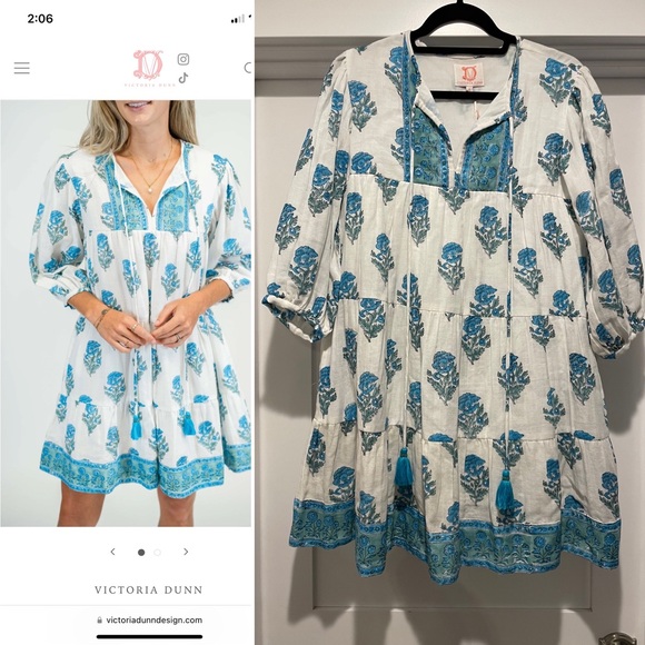 Victoria Dunn Dresses & Skirts - New XS Victoria Dunn sample dress blockprint